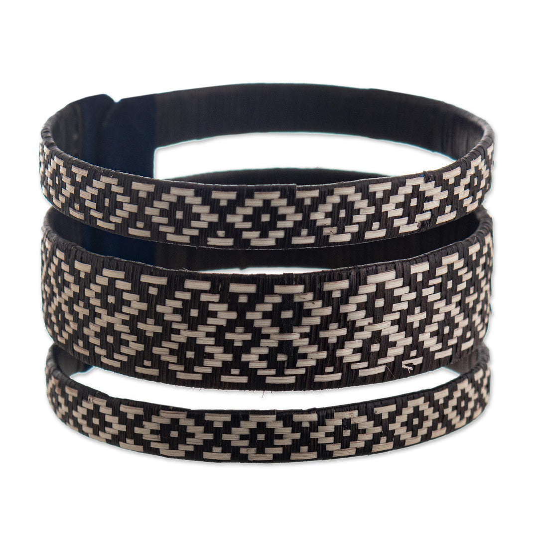Handmade Woven Cuff Bracelet - Dark Bird
