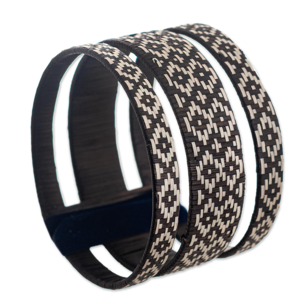 Handmade Woven Cuff Bracelet - Dark Bird