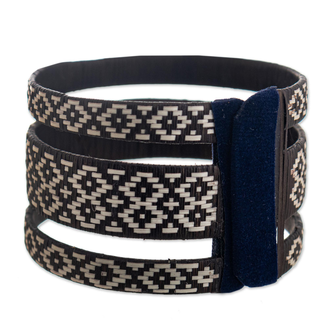 Handmade Woven Cuff Bracelet - Dark Bird