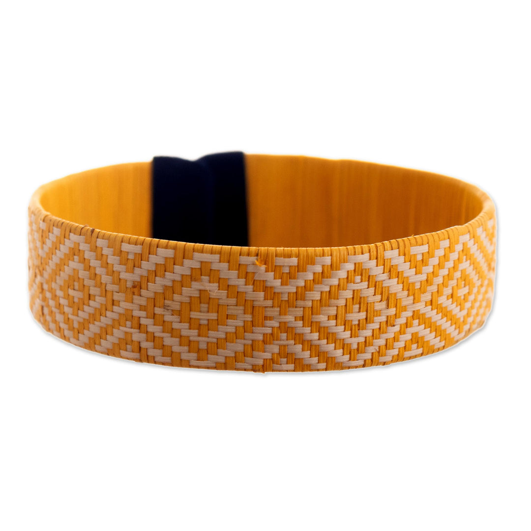 Yellow and White Woven Bracelet - Brilliant Sunshine