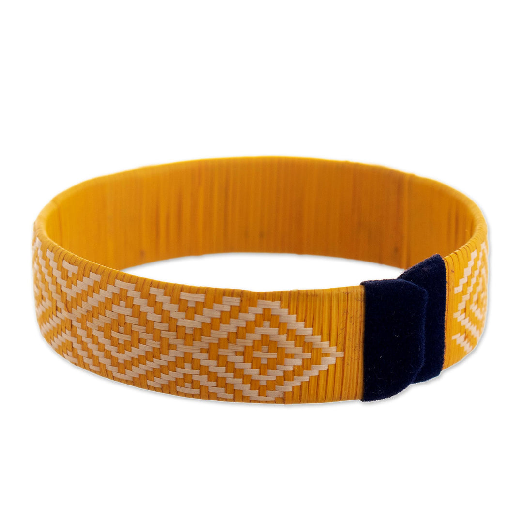 Yellow and White Woven Bracelet - Brilliant Sunshine