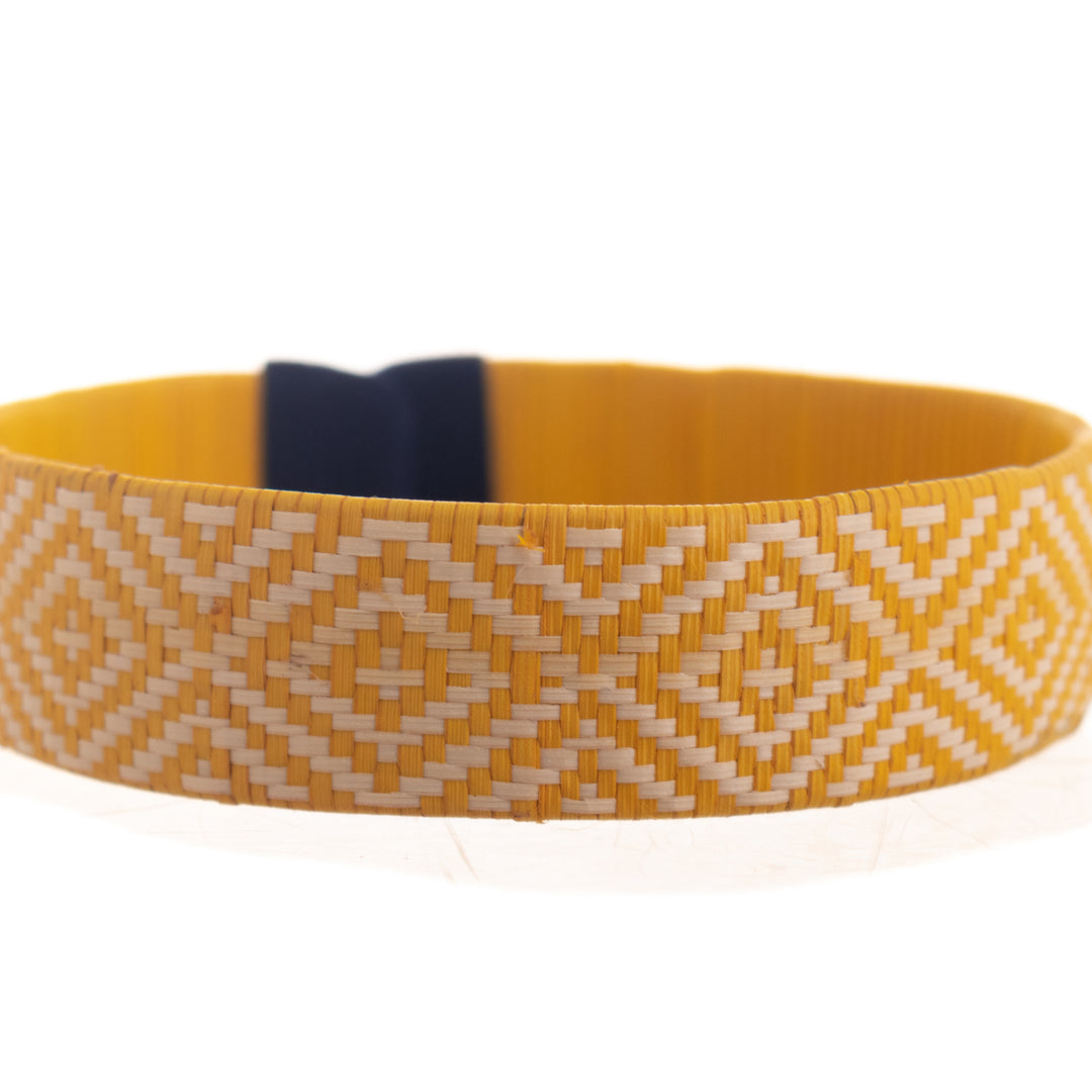 Yellow and White Woven Bracelet - Brilliant Sunshine