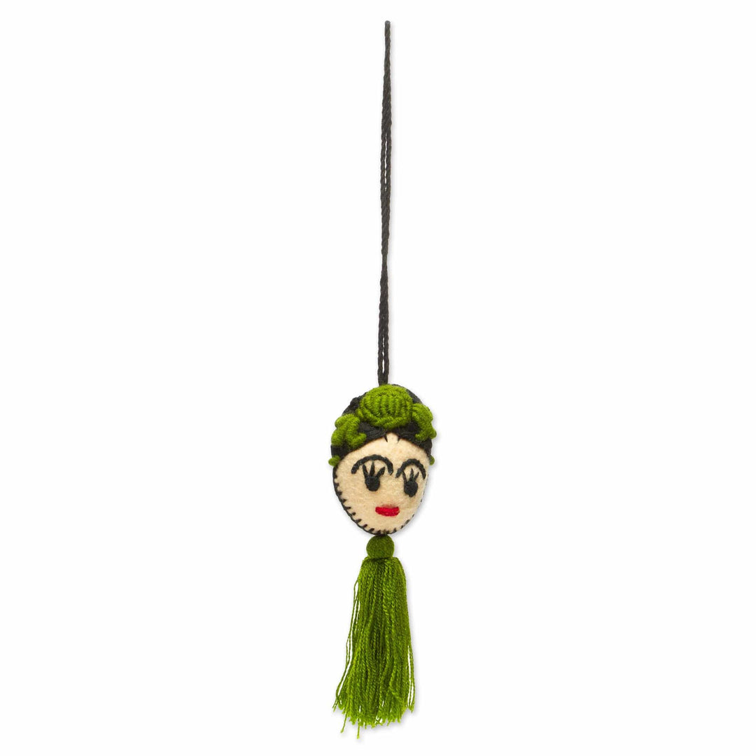 Frida-Themed Holiday Ornament (Pair) - Frida in Green