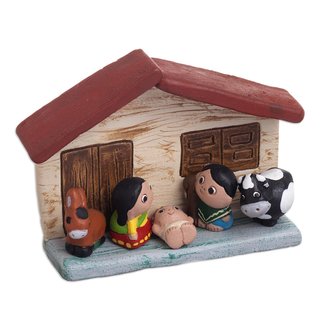 Handmade Nativity Sculpture from Peru - Humble Beginnings