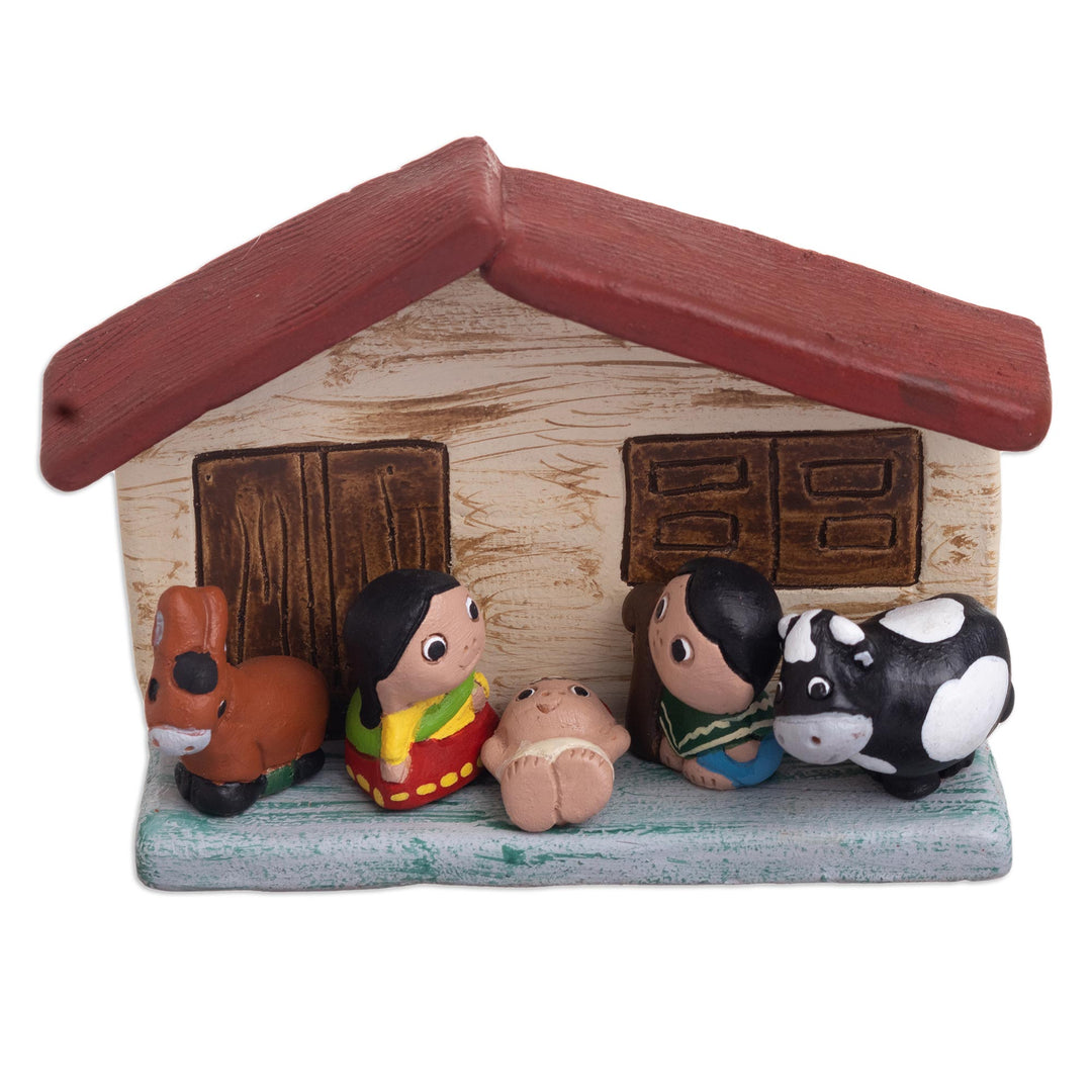 Handmade Nativity Sculpture from Peru - Humble Beginnings