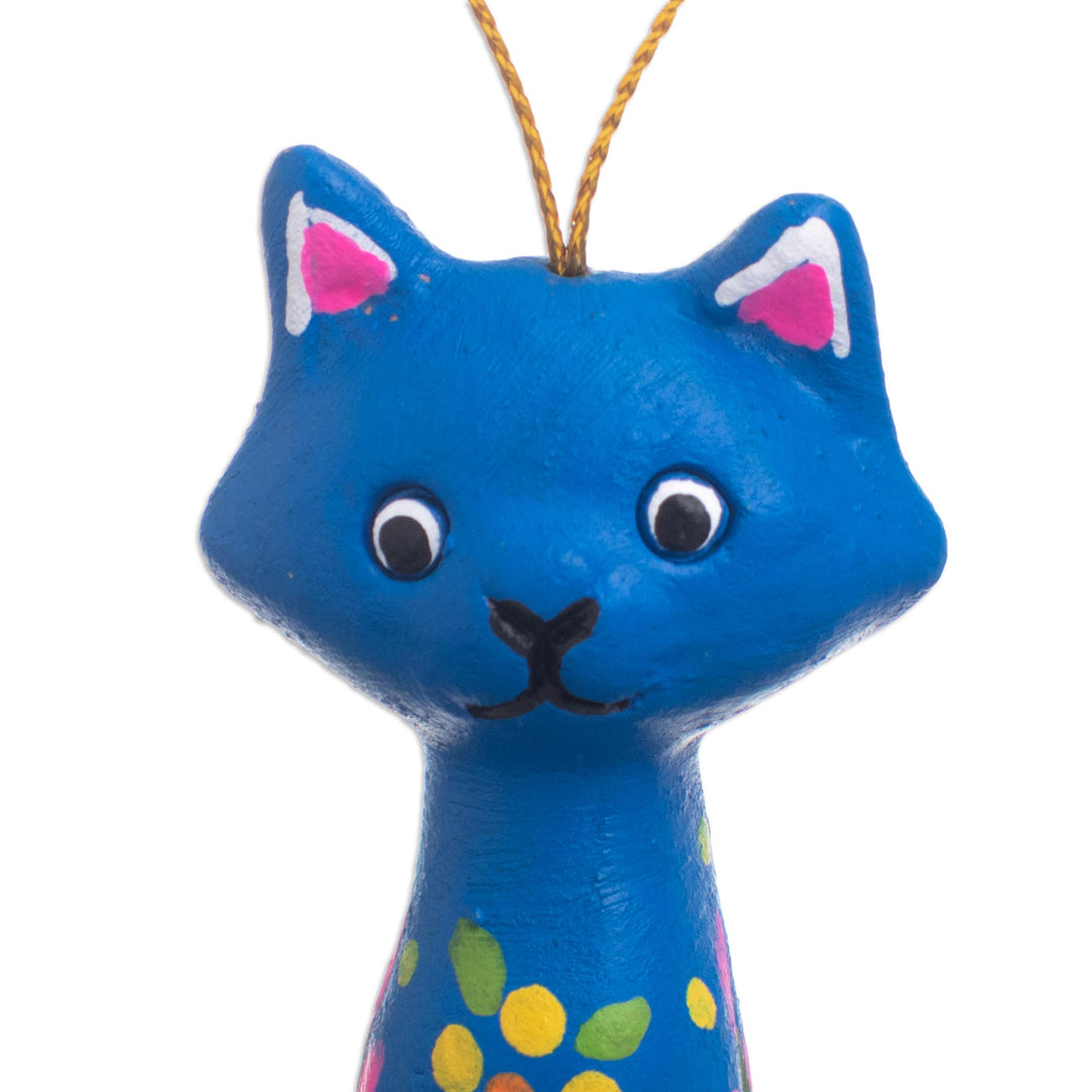 Hand Painted Cat Ornaments (Set of 3) - Christmas Cats