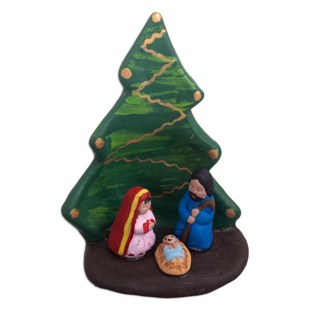 Handcrafted Ceramic Christmas Tree Nativity - Under the Tree