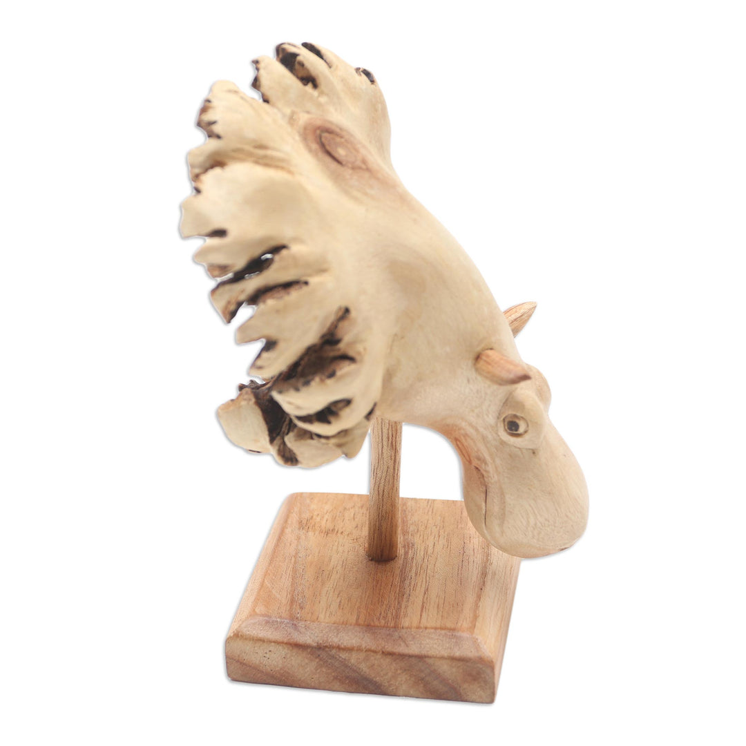 Jempinis Wood Hippo-Themed Statuette - Little Hippo