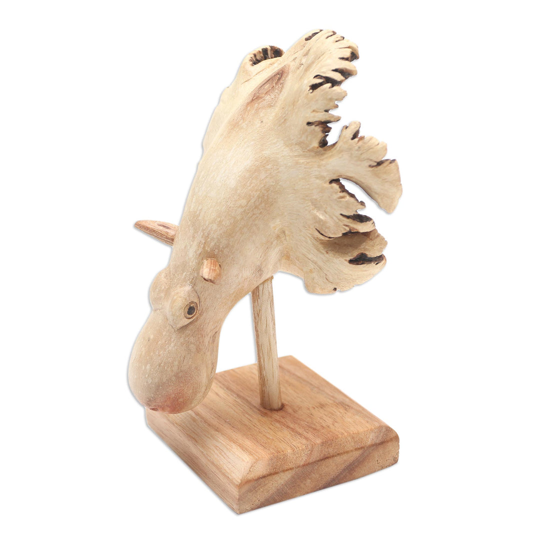 Jempinis Wood Hippo-Themed Statuette - Little Hippo