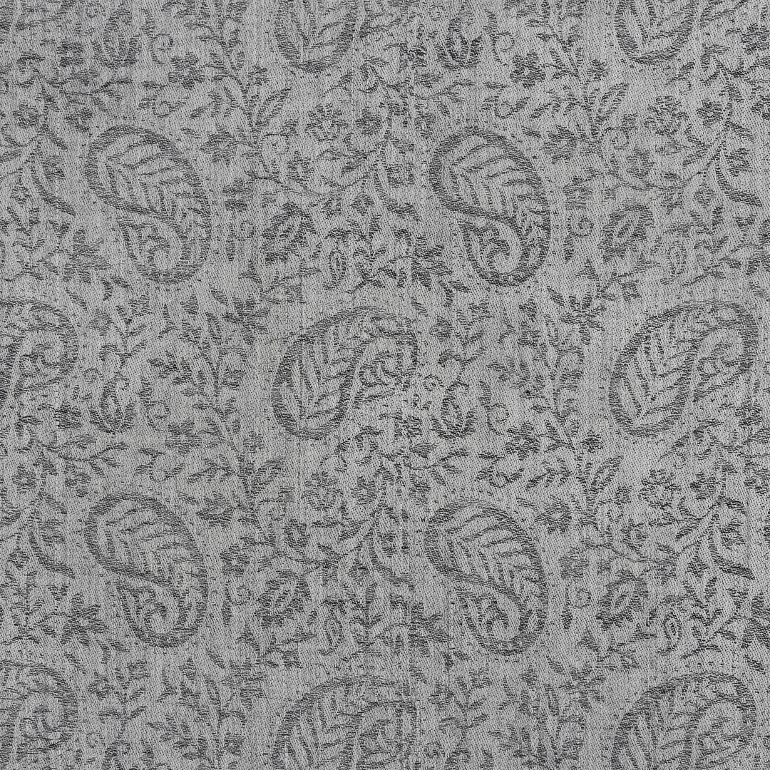 Hand-Woven Wool Shawl with Paisley Motif - Grey Glory