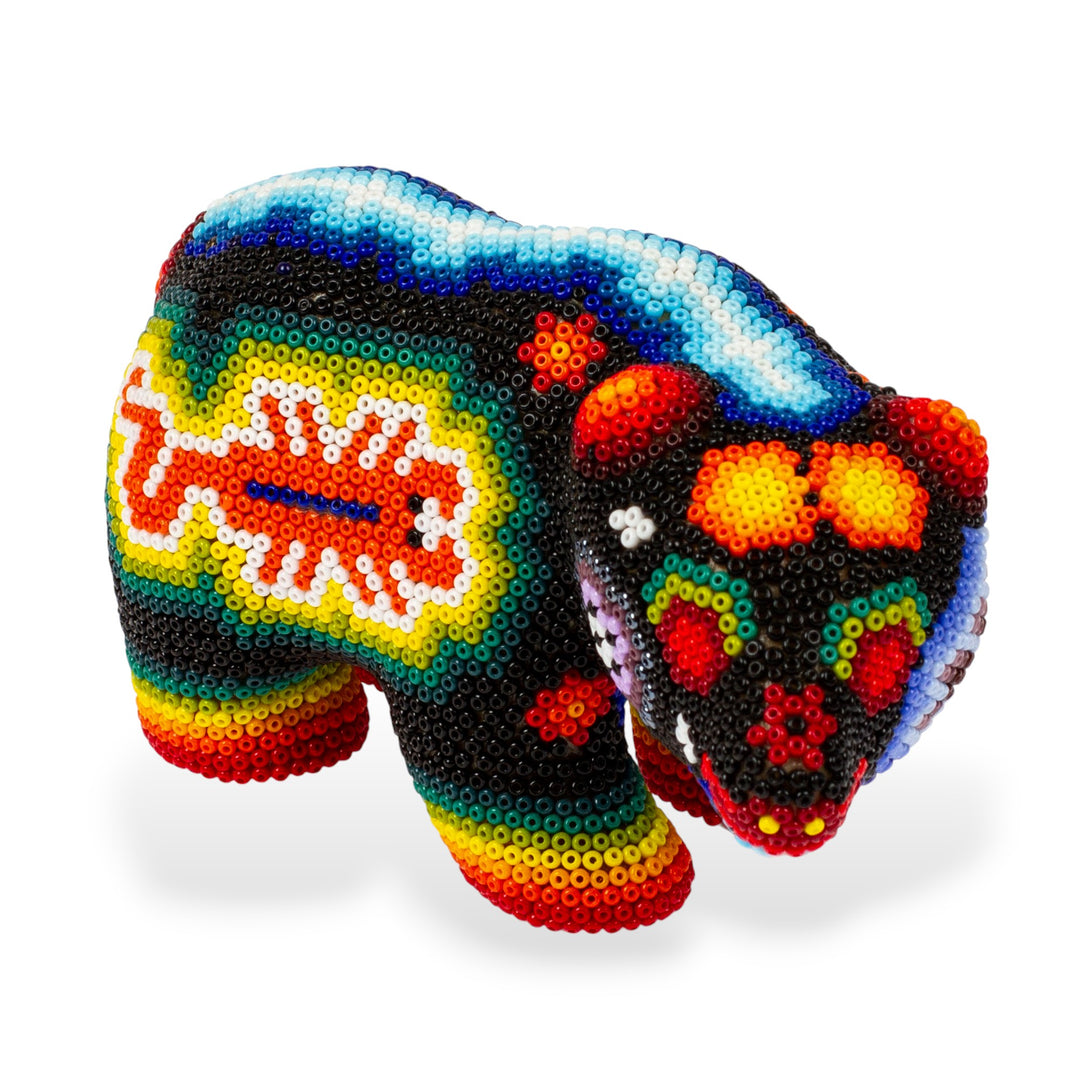 Huichol Beaded Bear Figurine - Scorpion Bear