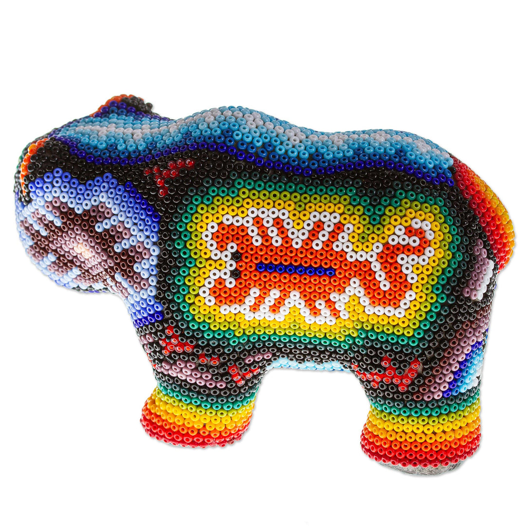 Huichol Beaded Bear Figurine - Scorpion Bear