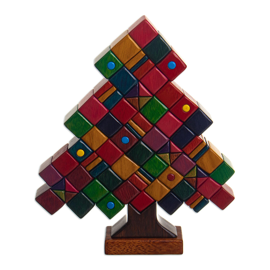 Multicolored Christmas Tree Sculpture - Gifting Tree