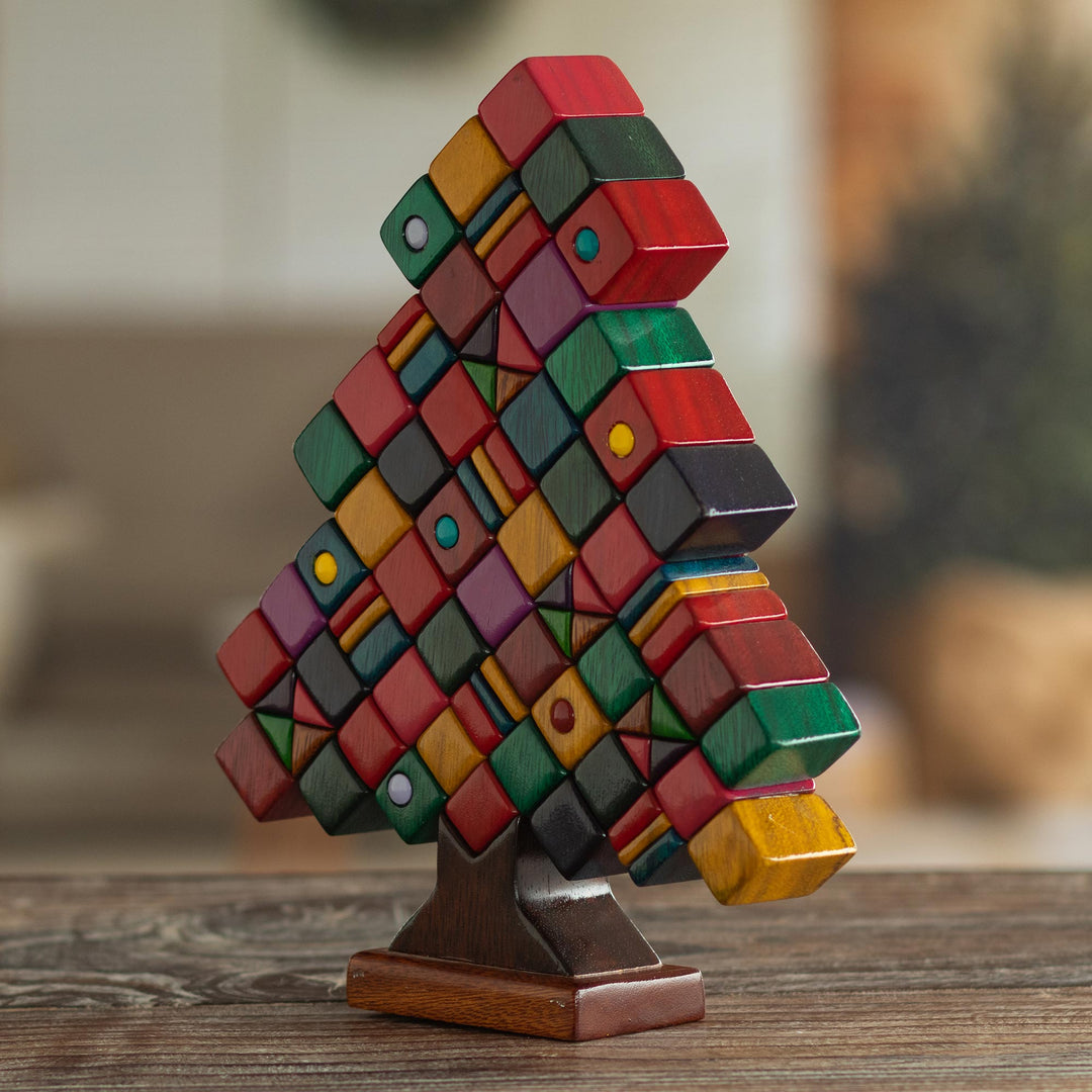 Multicolored Christmas Tree Sculpture - Gifting Tree