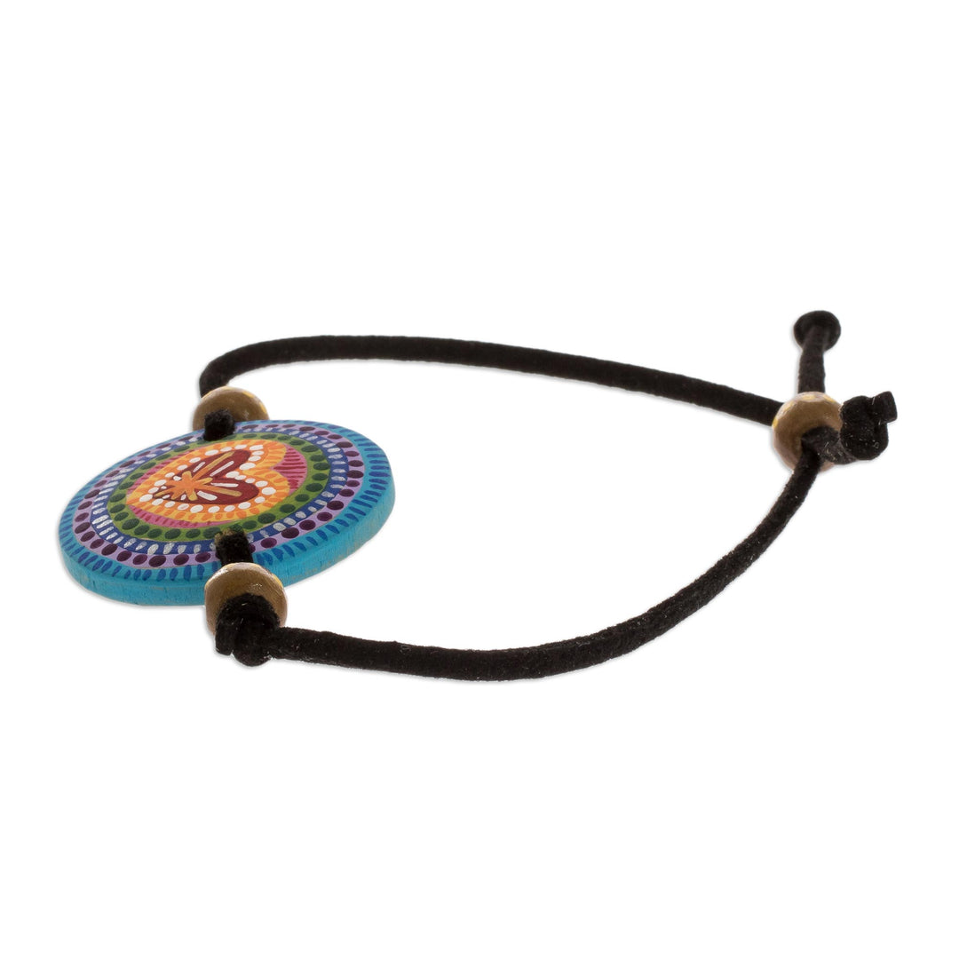 Handmade Wood Pendant Bracelet from Guatemala - Rainbow of Love
