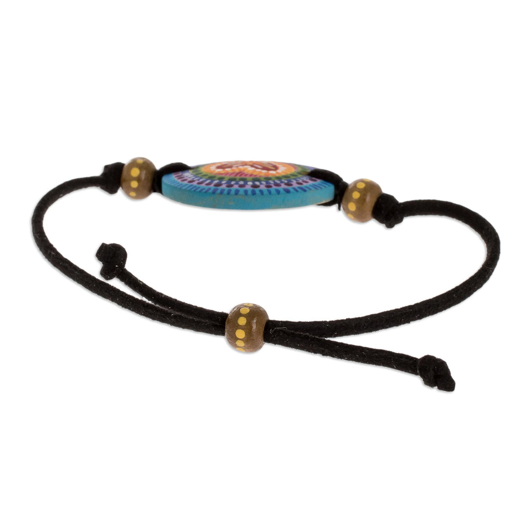 Handmade Wood Pendant Bracelet from Guatemala - Rainbow of Love