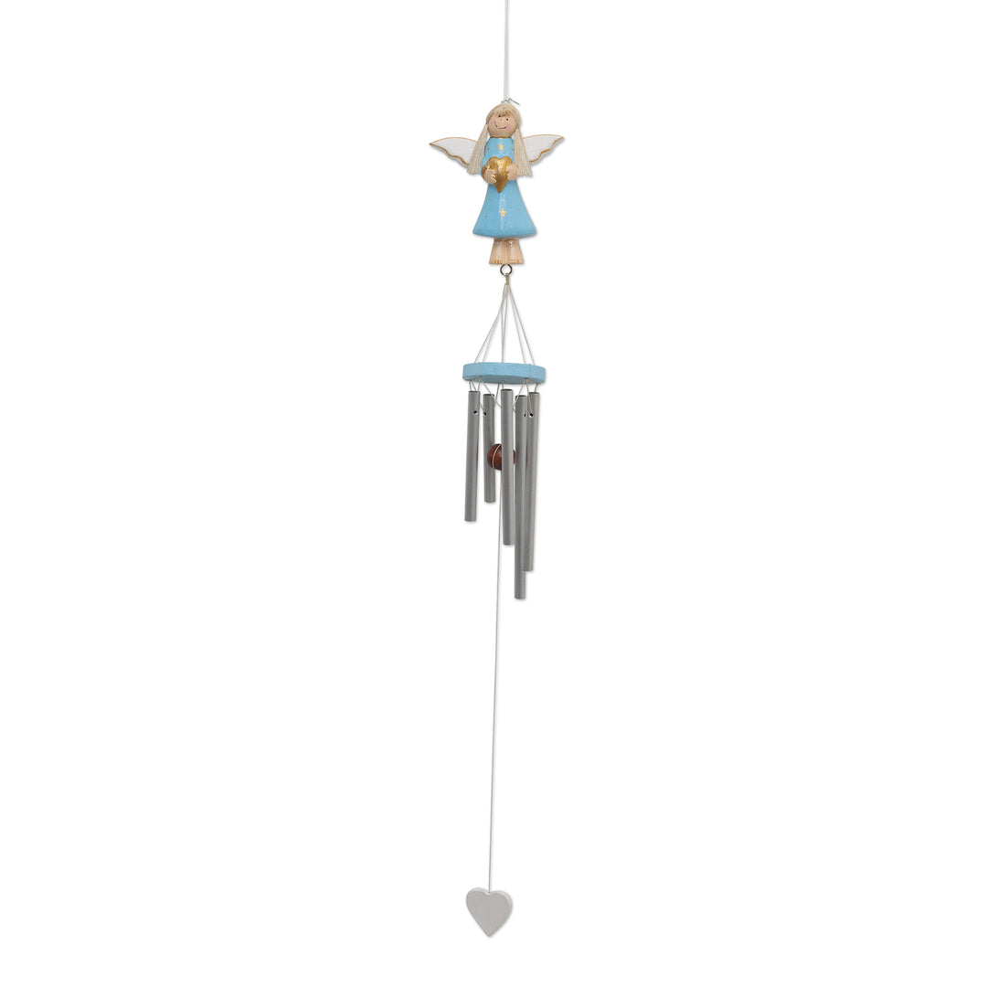 Blue Angel-Themed Wind Chime from Bali - Love Angel in Blue