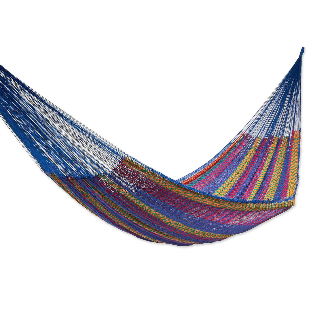 Cotton Striped Rope Hammock (Double) - Colors of Mexico
