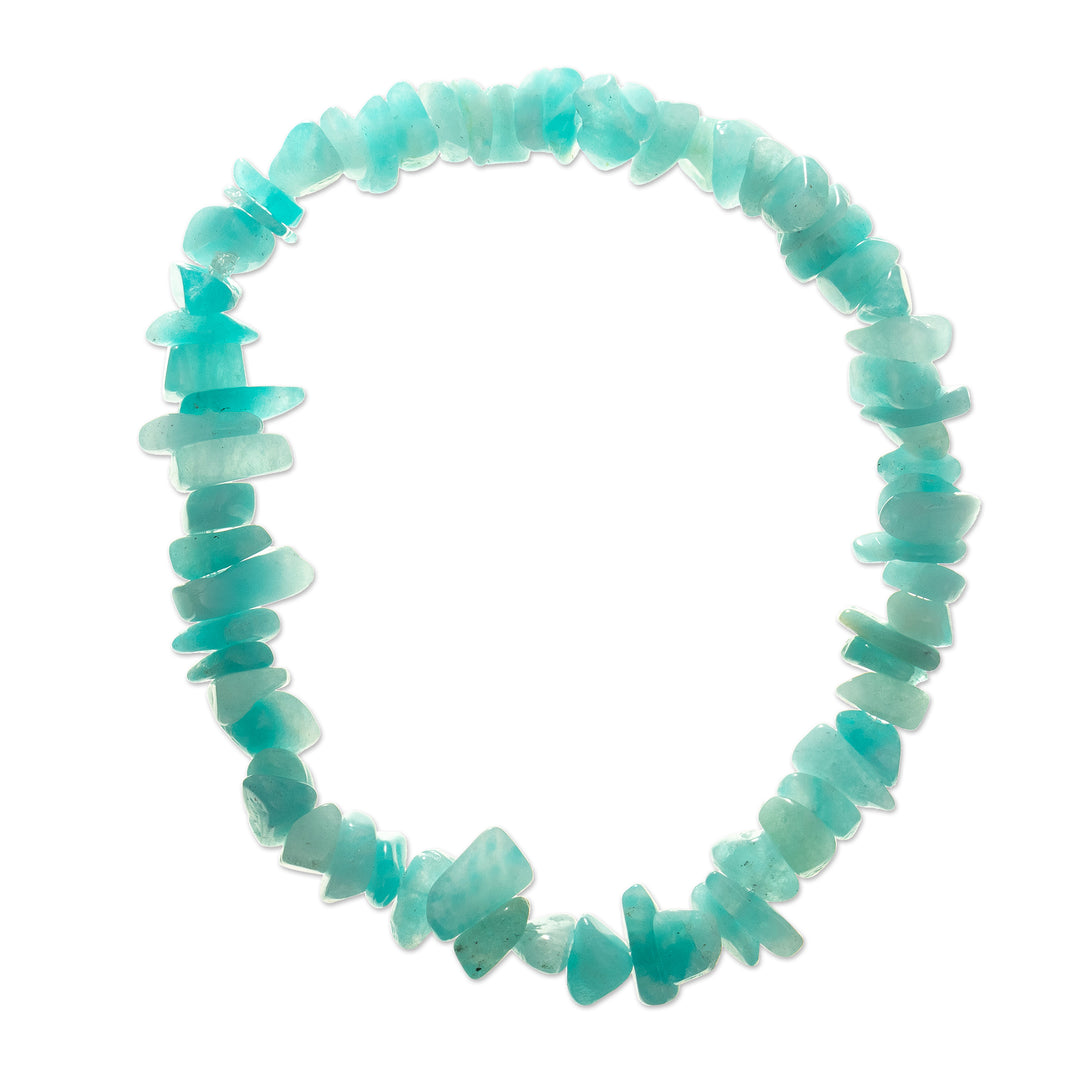 Hand Crafted Amazonite Chip Stone Bracelet - Aqua Harmony