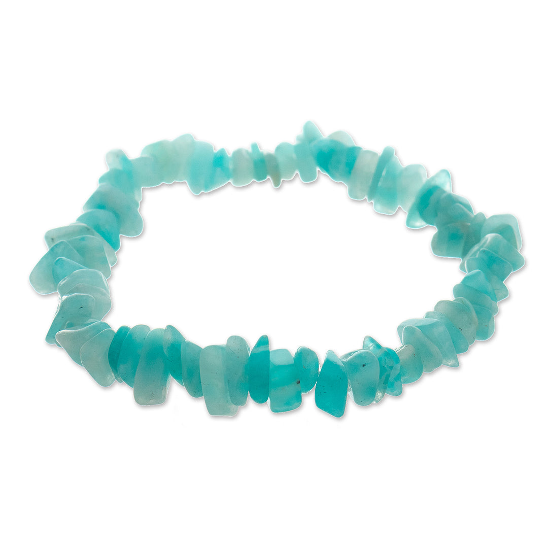 Hand Crafted Amazonite Chip Stone Bracelet - Aqua Harmony