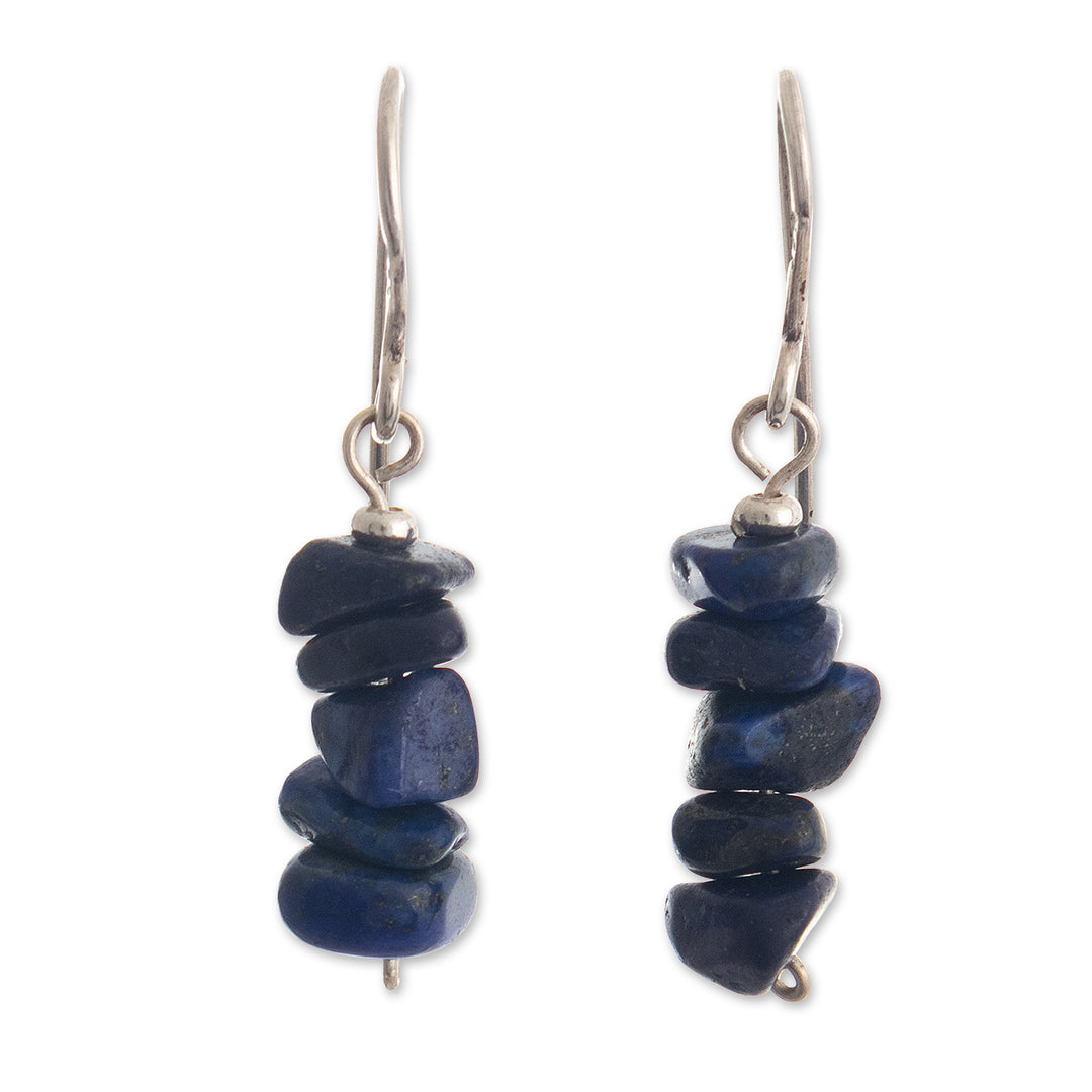 Peruvian Sterling Earrings with Lapis Lazuli  - Naturally Blue