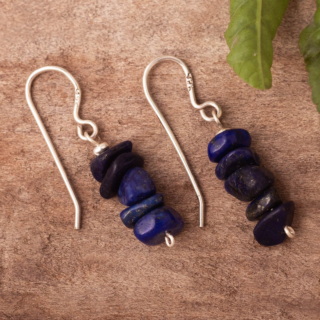 Peruvian Sterling Earrings with Lapis Lazuli  - Naturally Blue
