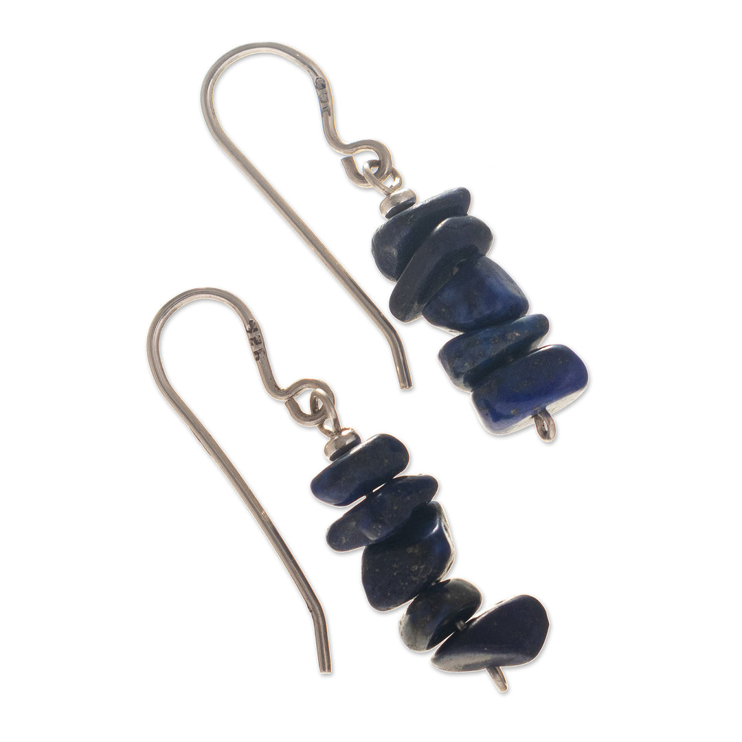 Peruvian Sterling Earrings with Lapis Lazuli  - Naturally Blue