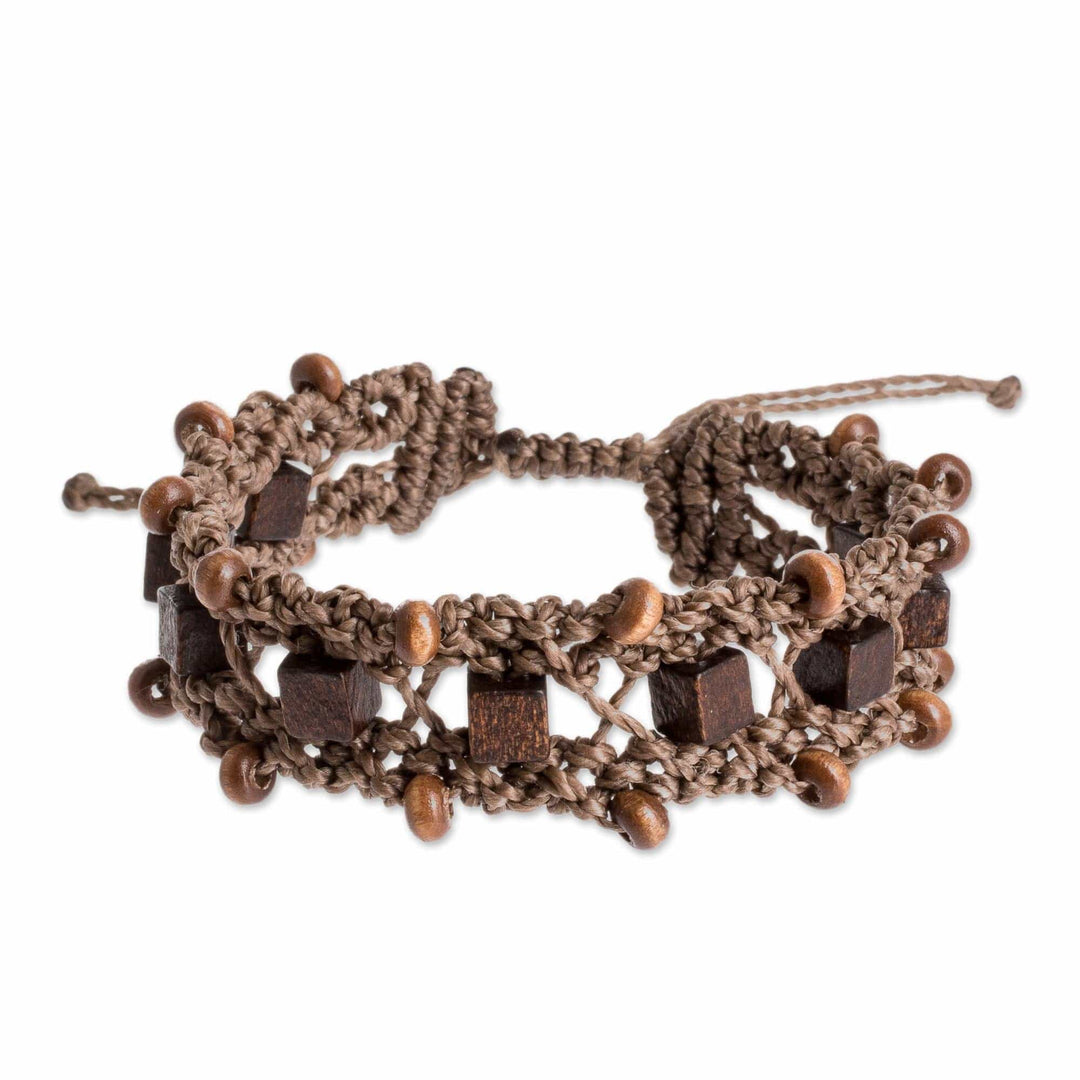 Artisan Crafted Brown Macrame Bracelet - Spirit Guide in Brown