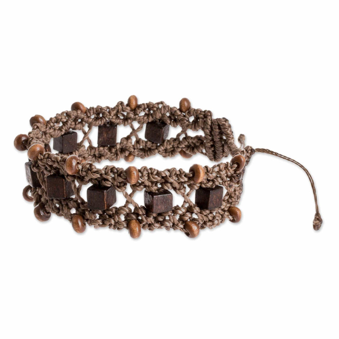 Artisan Crafted Brown Macrame Bracelet - Spirit Guide in Brown
