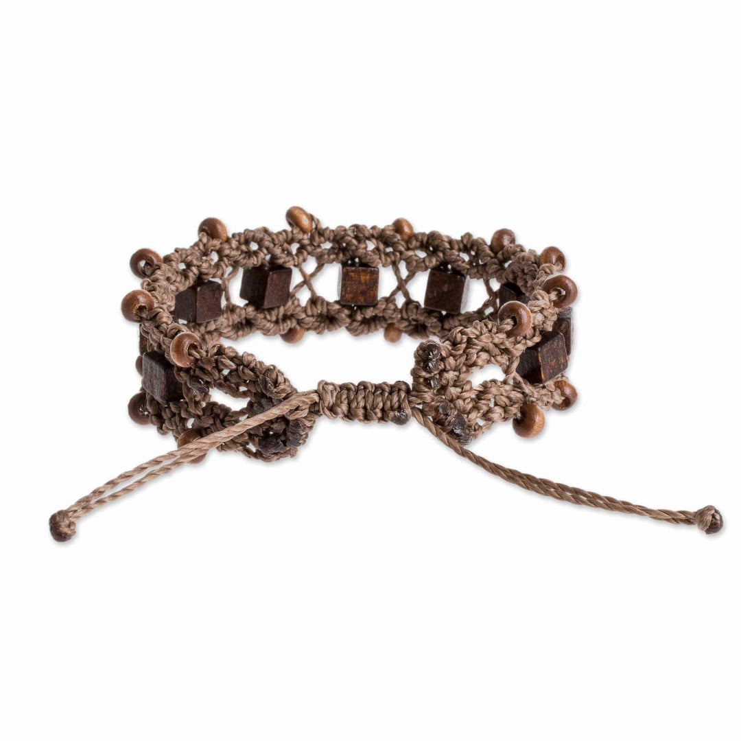 Artisan Crafted Brown Macrame Bracelet - Spirit Guide in Brown