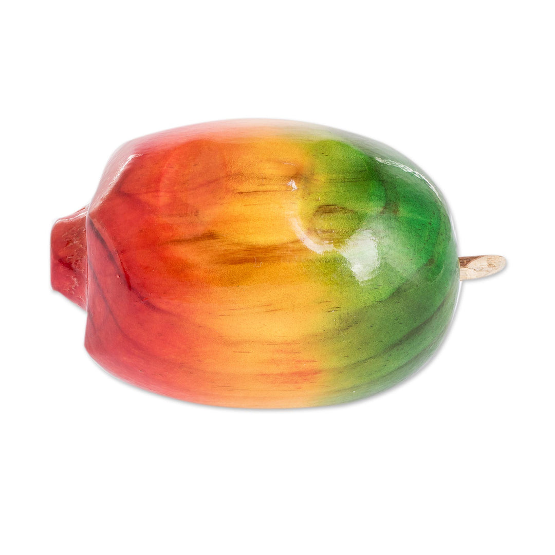 Hand Painted Wood Fruit Sculpture - Crown Jocote