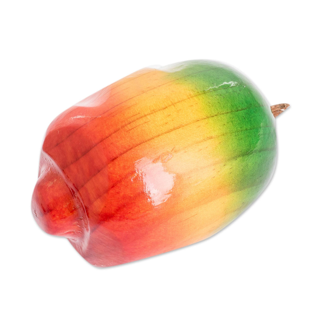Hand Painted Wood Fruit Sculpture - Crown Jocote