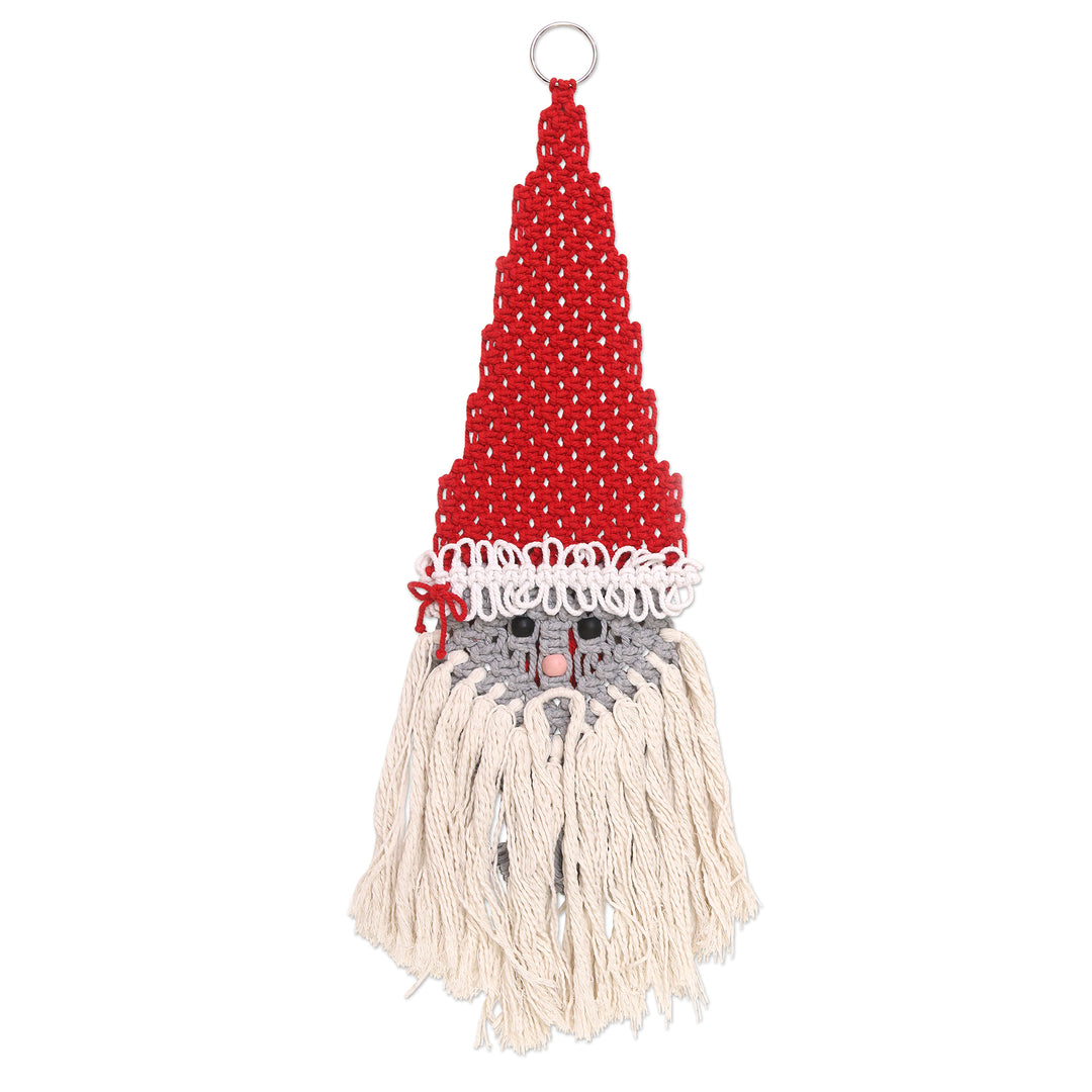 Handmade Santa Claus Christmas Wall Hanging - Santa's Arrival