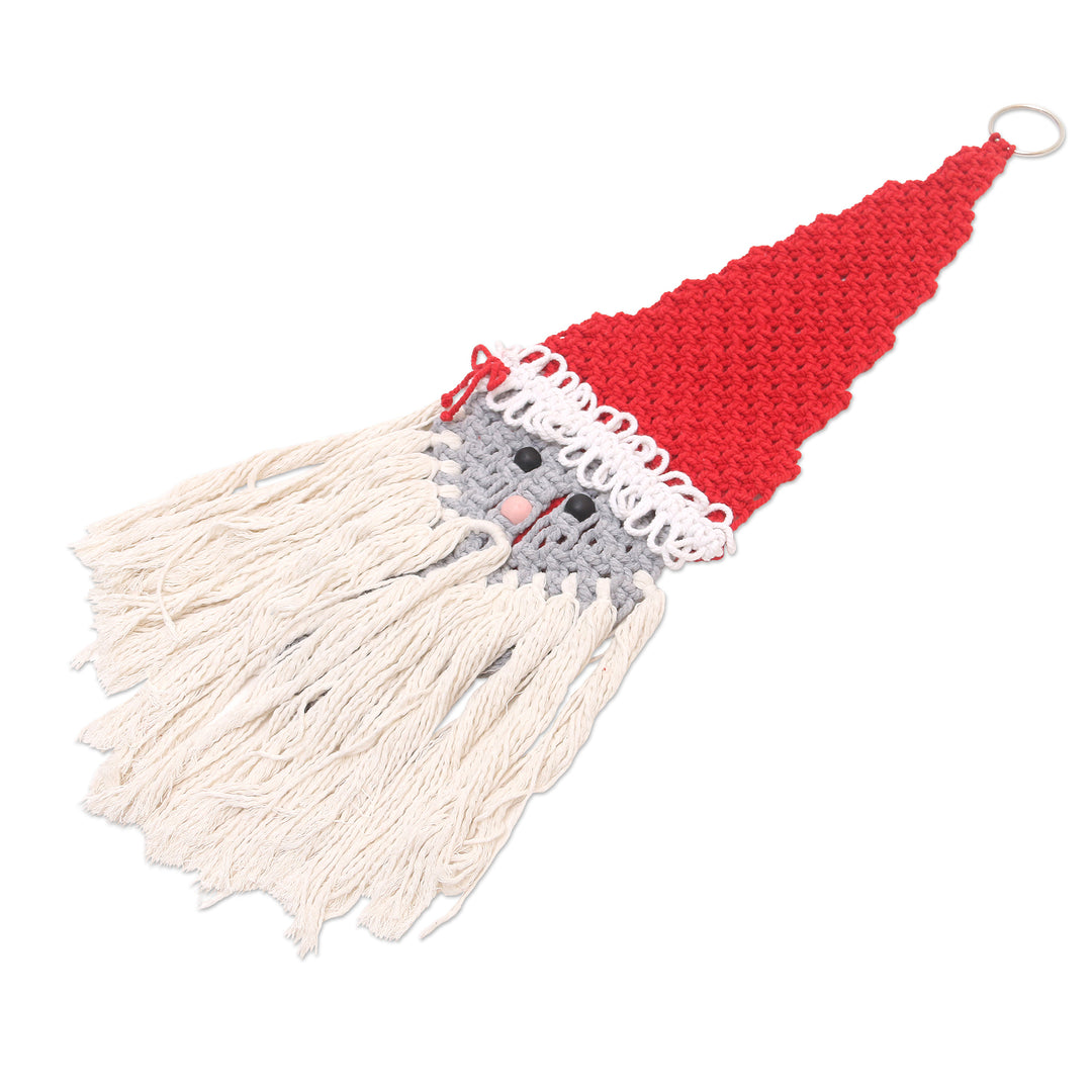 Handmade Santa Claus Christmas Wall Hanging - Santa's Arrival