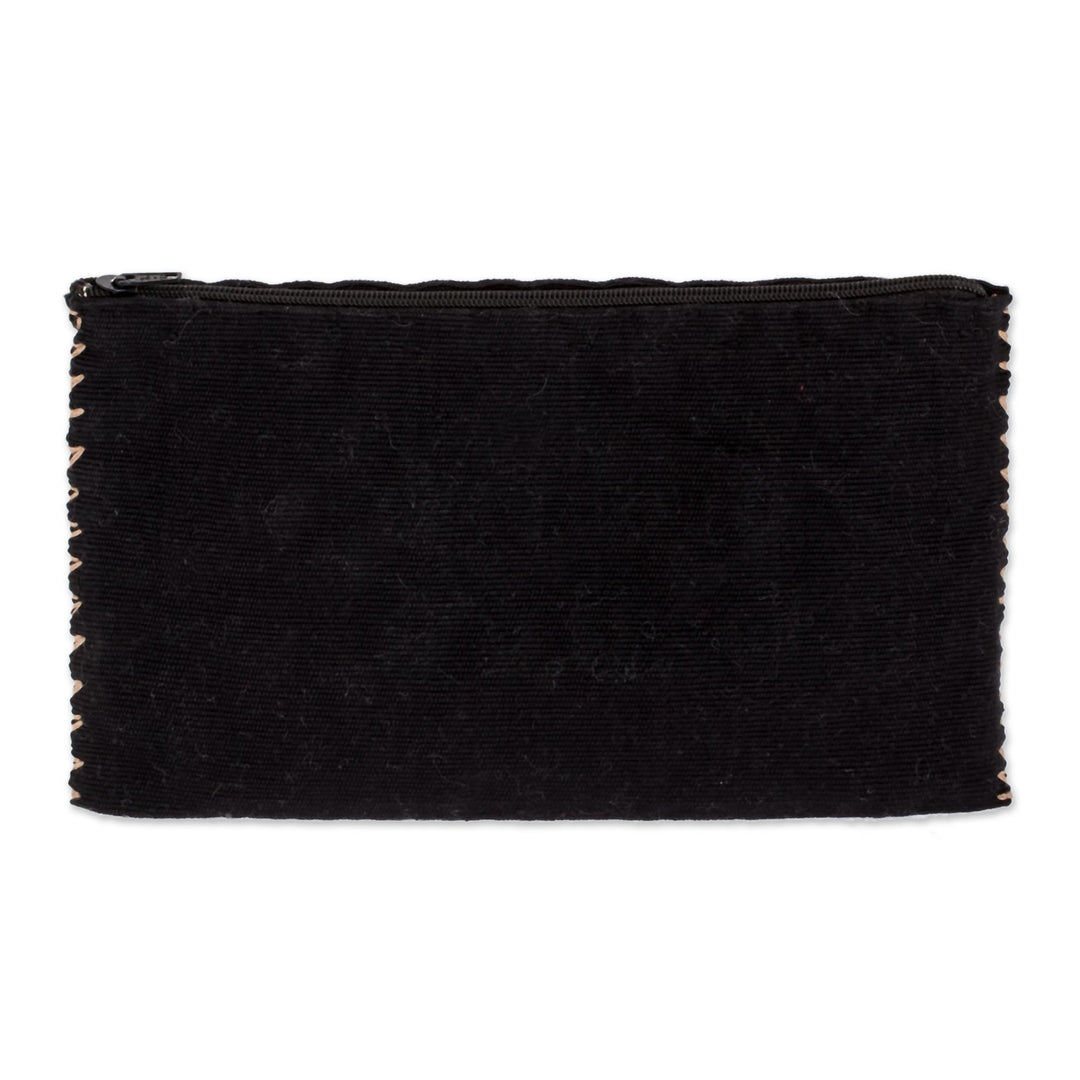 Hand Woven and Embroidered  Clutch With Diamond Pattern - Woven Diamonds