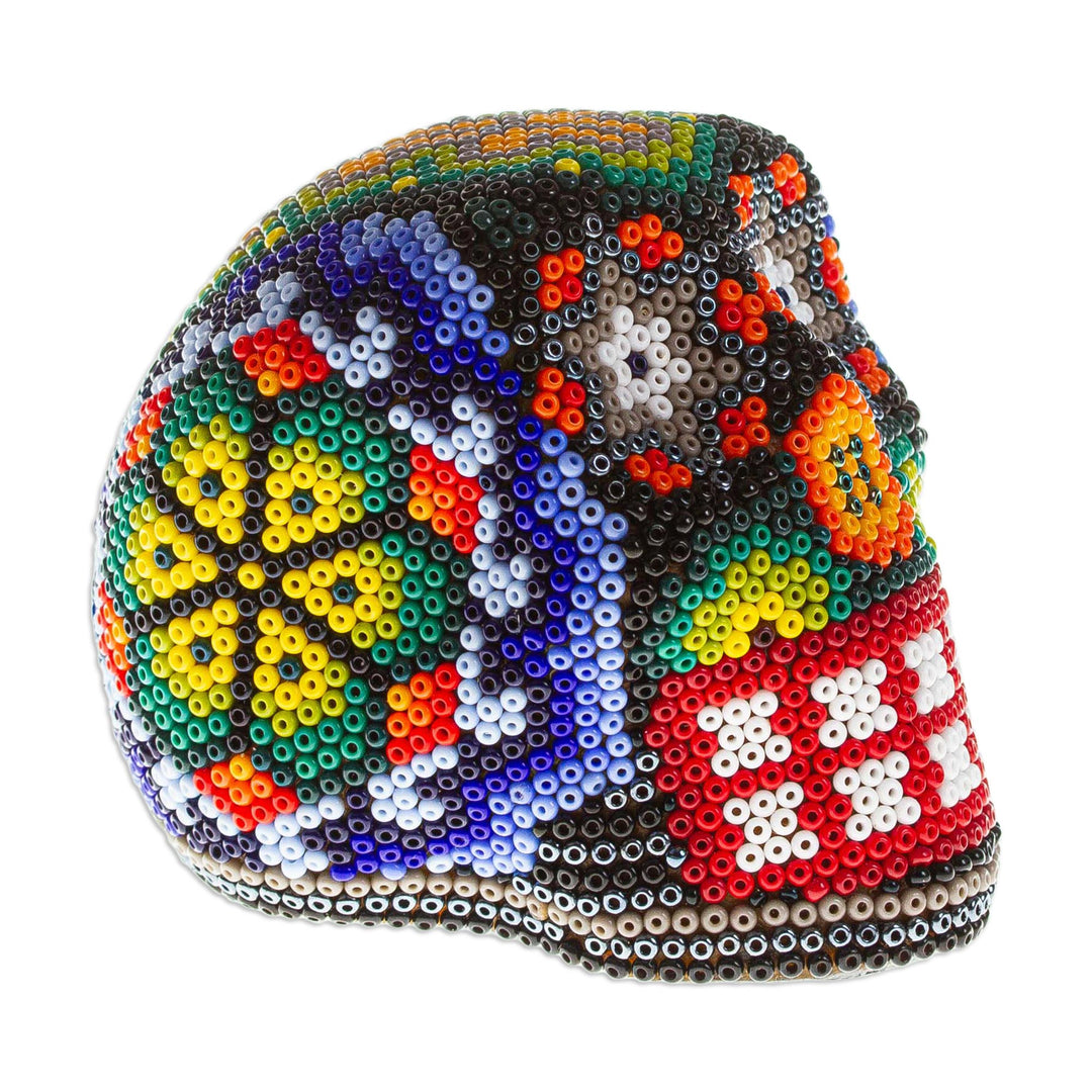 Handmade Huichol Skull Figurine - Peyote Memories