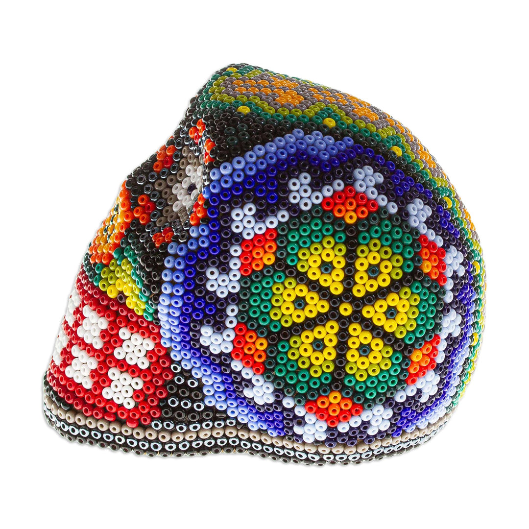 Handmade Huichol Skull Figurine - Peyote Memories