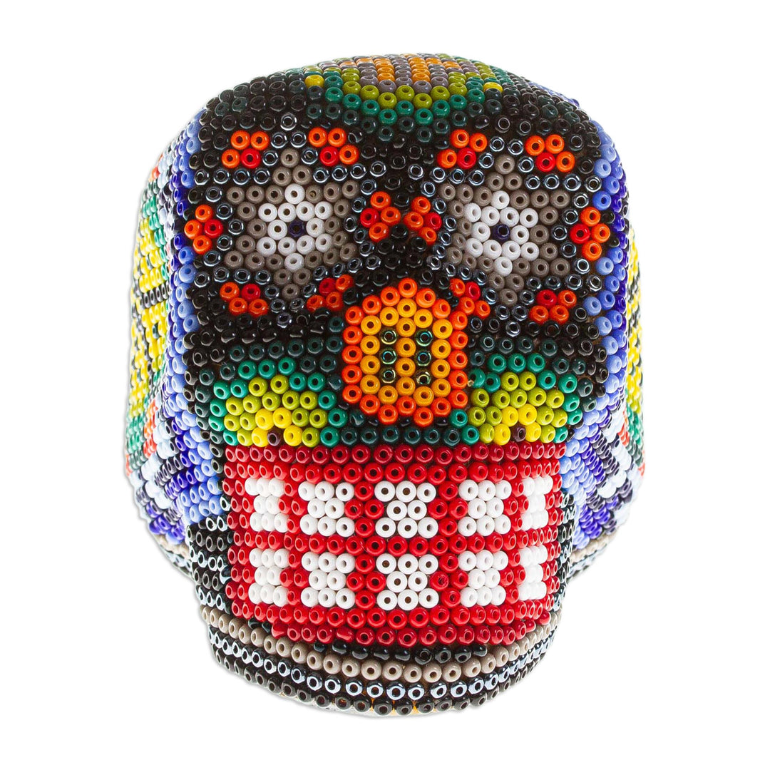 Handmade Huichol Skull Figurine - Peyote Memories