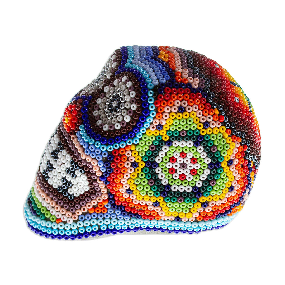 Handmade Beaded Skull Figurine - Huichol Grin