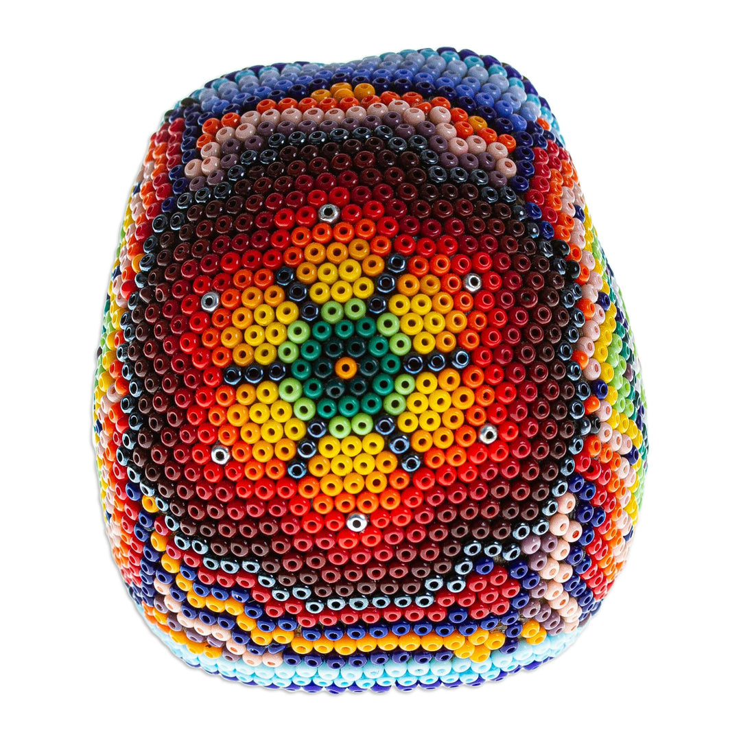 Handmade Beaded Skull Figurine - Huichol Grin