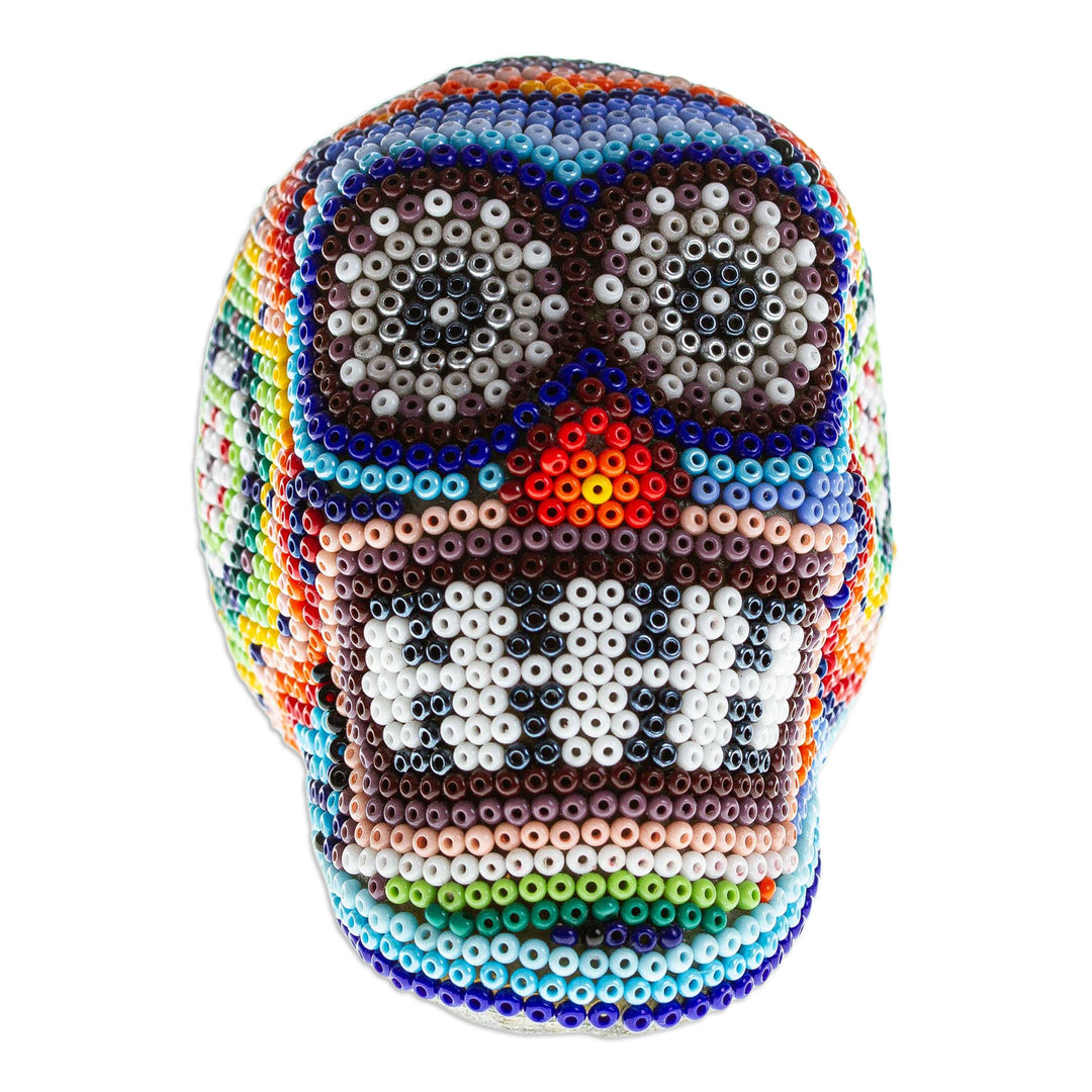 Handmade Beaded Skull Figurine - Huichol Grin