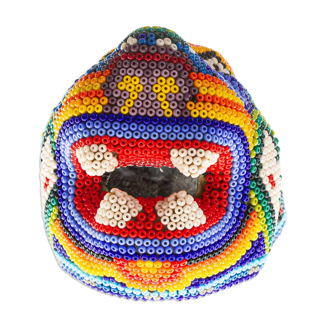 Beaded Wixárika or Huichol Jaguar Head from Jalisco Mexico - Jaguar Rising