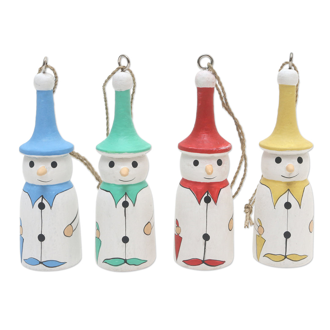 Handcrafted Snowman Ornaments (Set of 4) - Snowman Parade