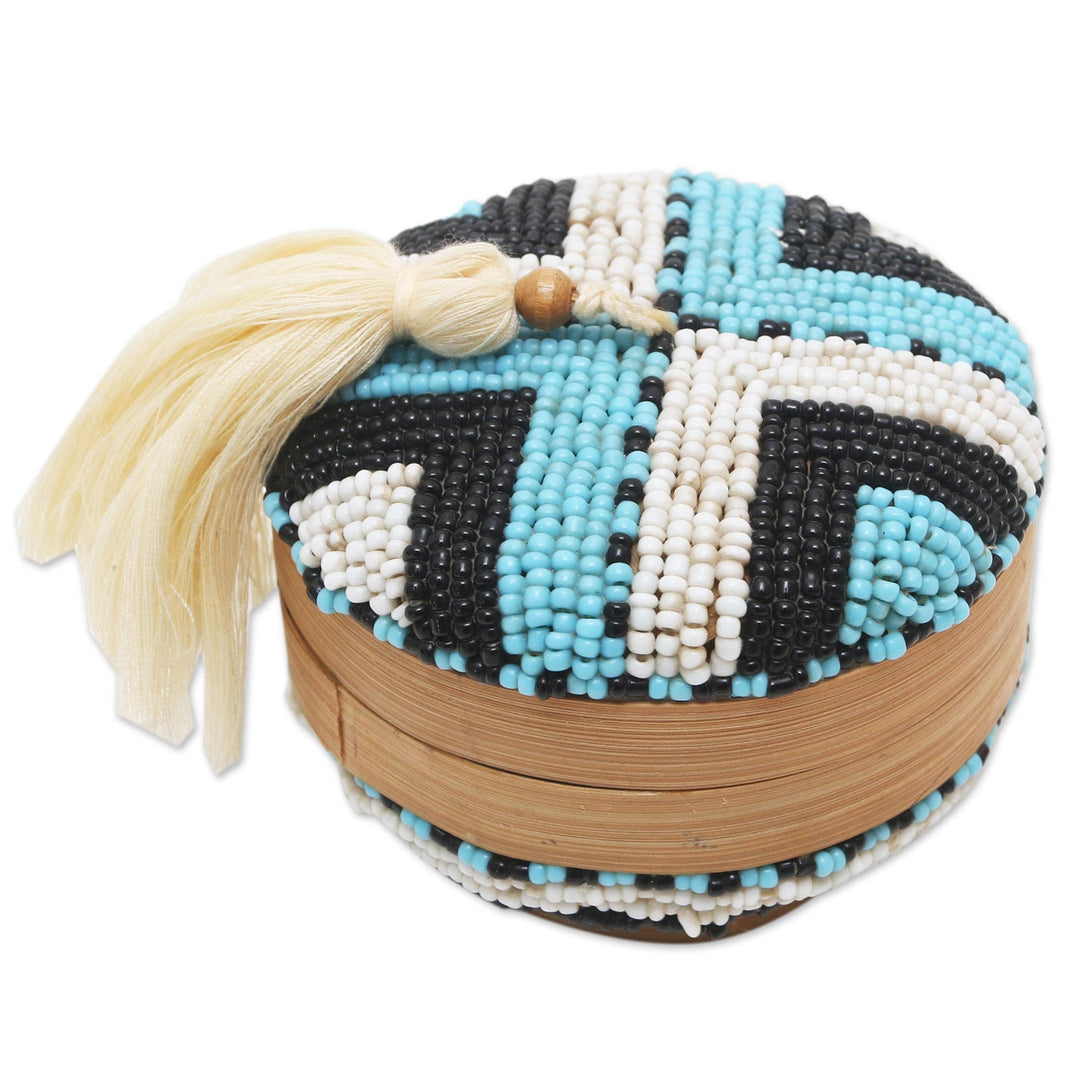 Hand Beaded Decorative Bamboo Box - Hold the Line