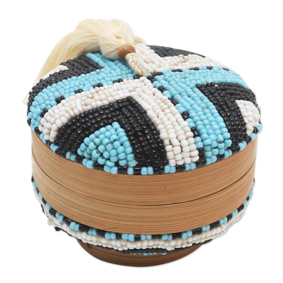 Hand Beaded Decorative Bamboo Box - Hold the Line