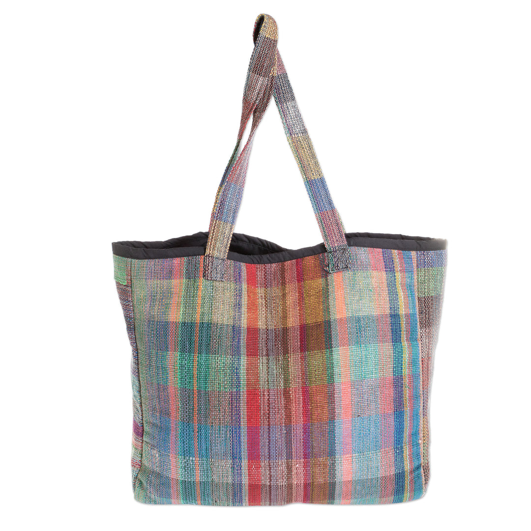 Cotton and Recycled Plastic Shopping Bag from Guatemala - Revived Shopping