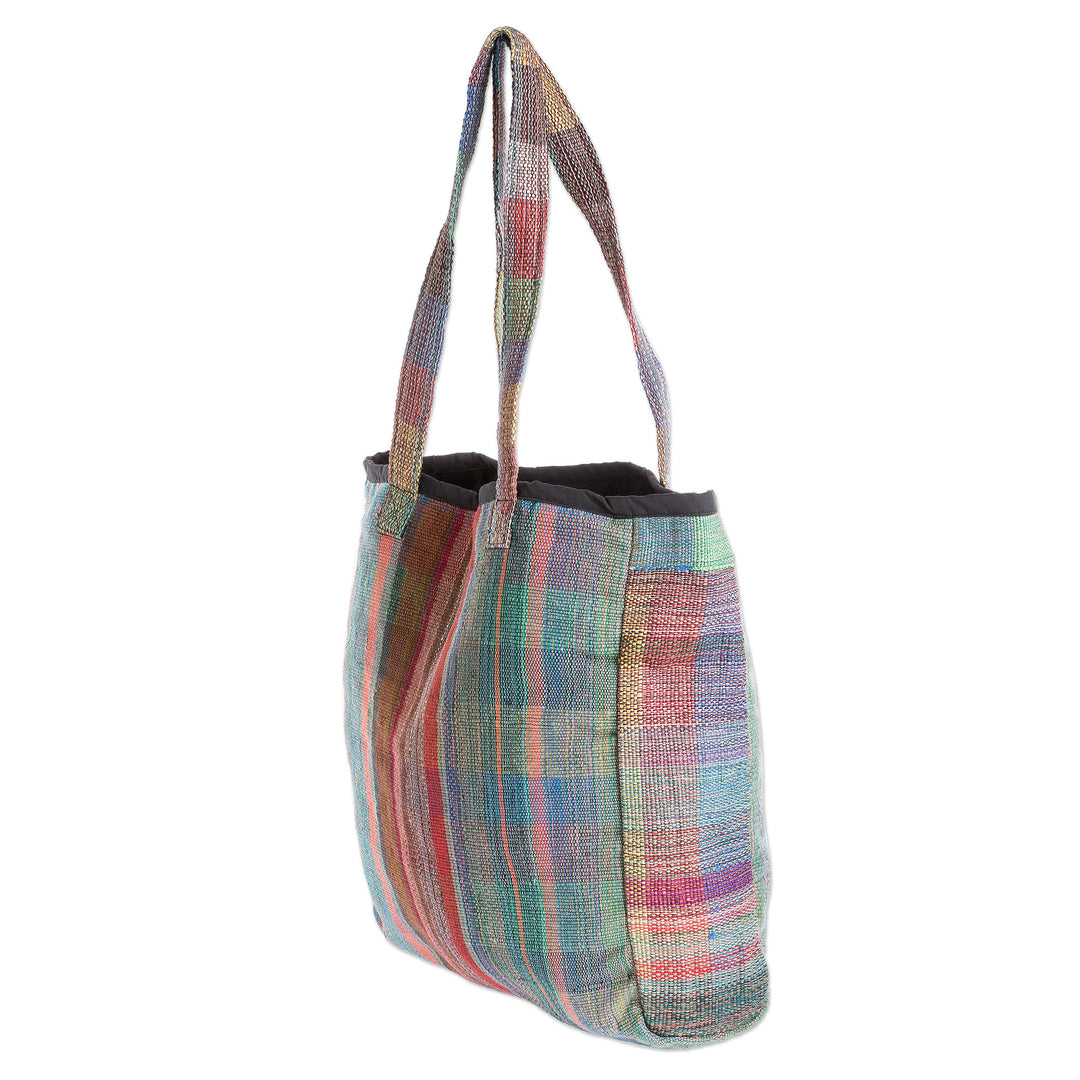 Cotton and Recycled Plastic Shopping Bag from Guatemala - Revived Shopping