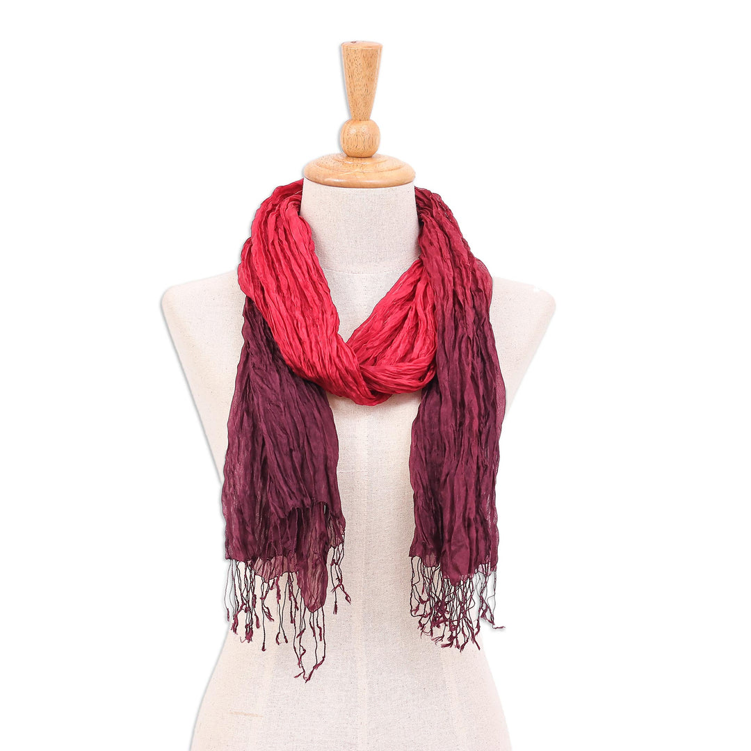 Hand-Dyed Silk Scarf from Thailand - Passionate Transition