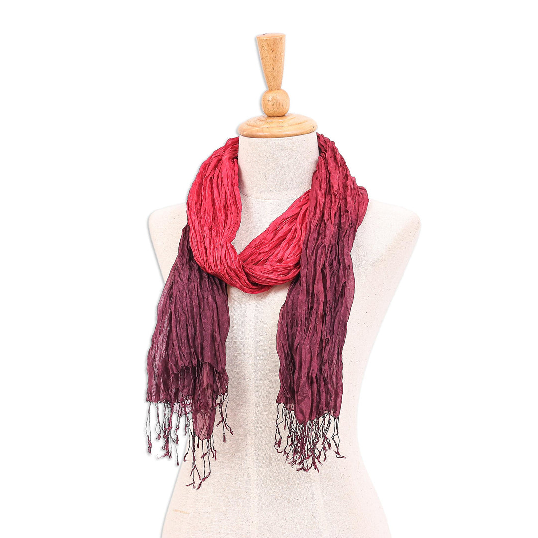 Hand-Dyed Silk Scarf from Thailand - Passionate Transition