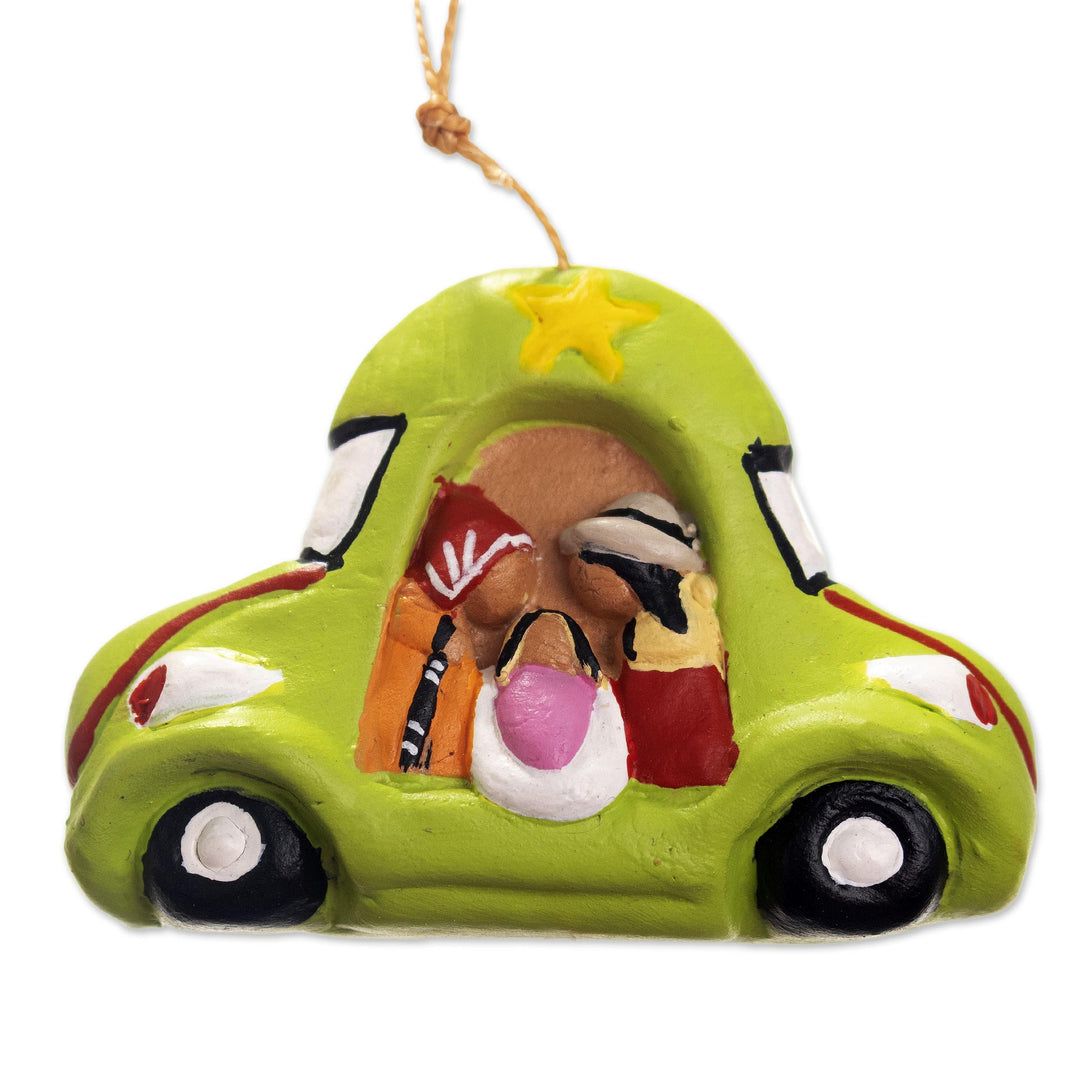 Car Theme Nativity Ornaments (Set of 4) - Traveling Nativity